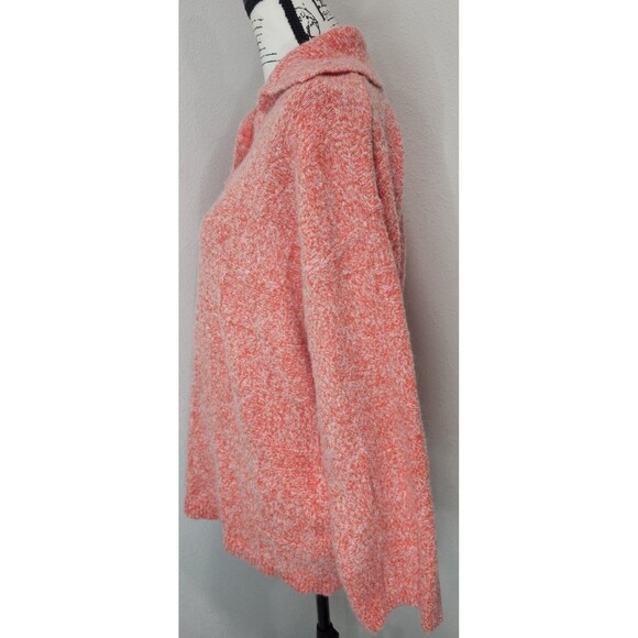 Zara Womens Pullover Outdoor Collared Knit Polo Sweaters Orange Small Checkered - Picture 4 of 11